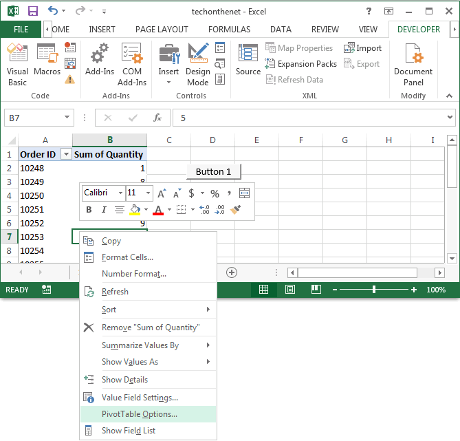 Excel vba update data